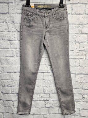 NWT OLD NAVY 2 THE ROCKSTAR MID RISE SUPER SKINNY WASHED GRAY DENIM JEANS